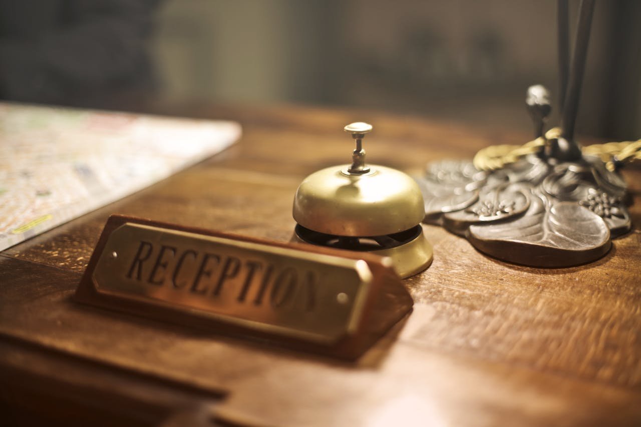 Hotel reception bell ready for guest arrival