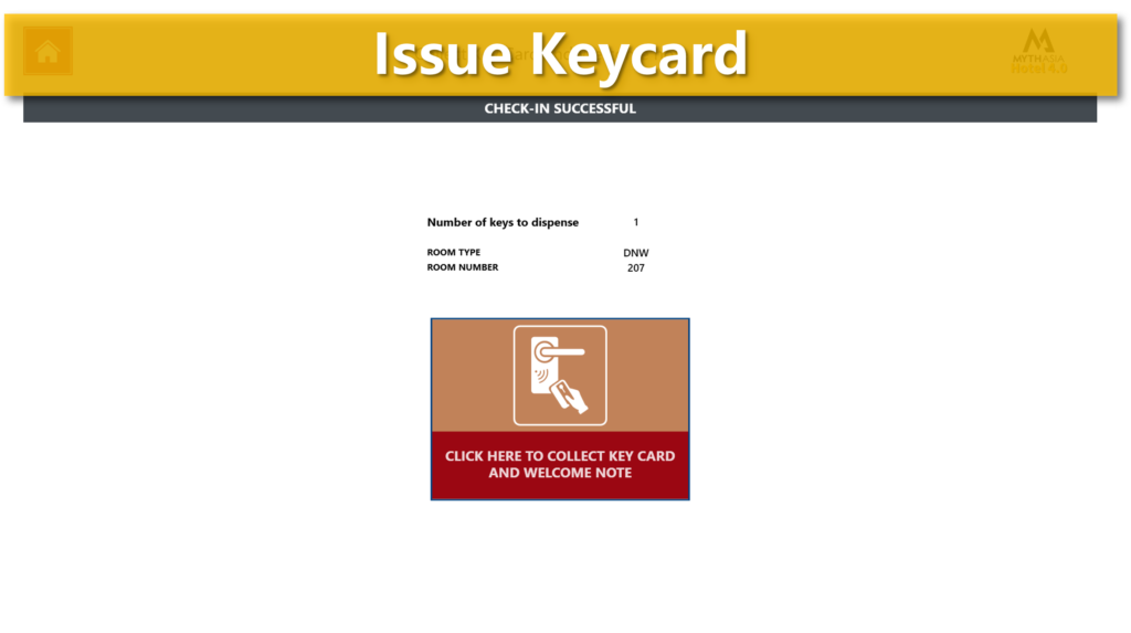 Kiosk keycard issuance and PMS synchronization screen